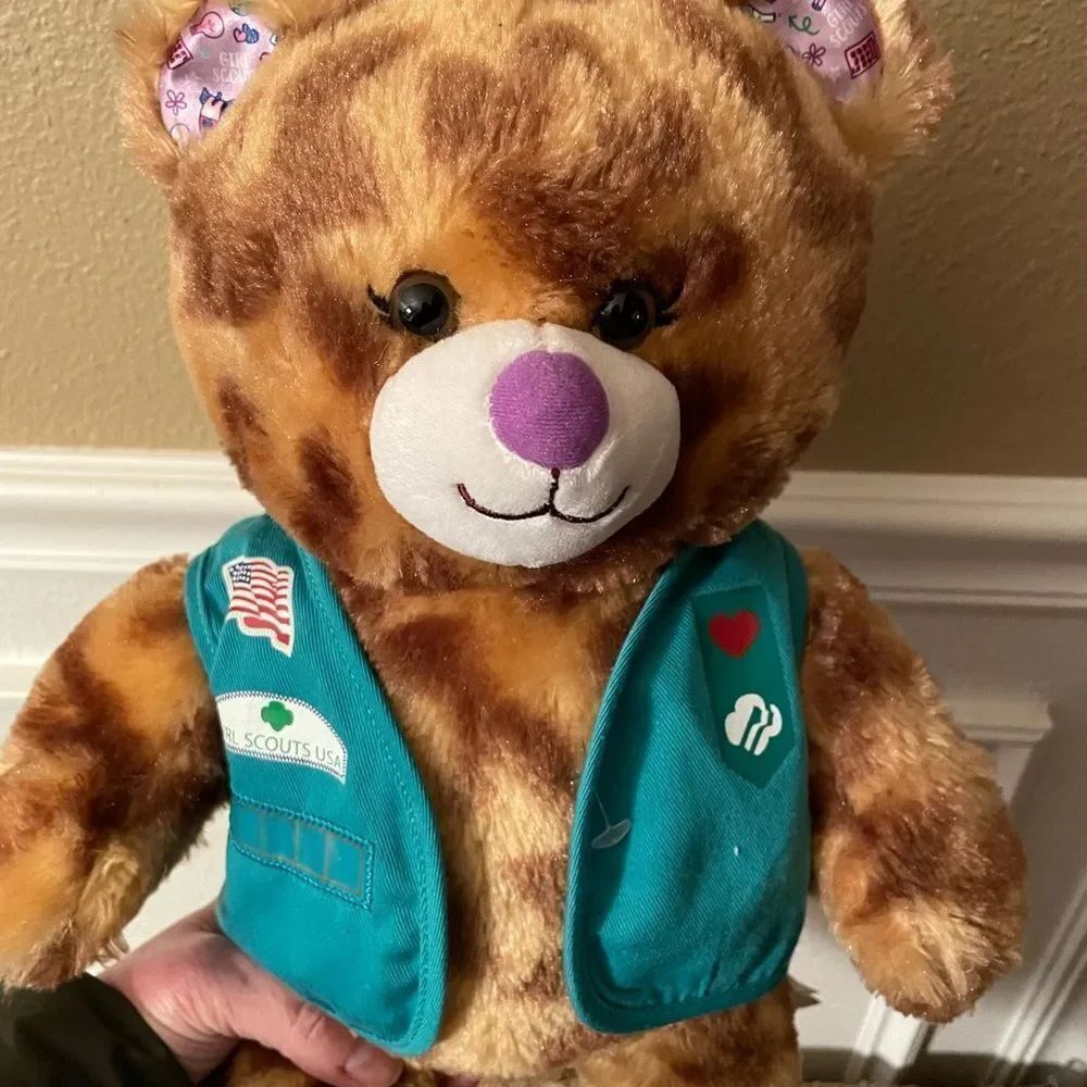 Girl Scouts Coconut Carmel Build a Bear Plush Bear with Girl Scout Vest